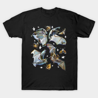 Midnight Mania Witchy Flying Bats Pattern by Robert Phelps T-Shirt